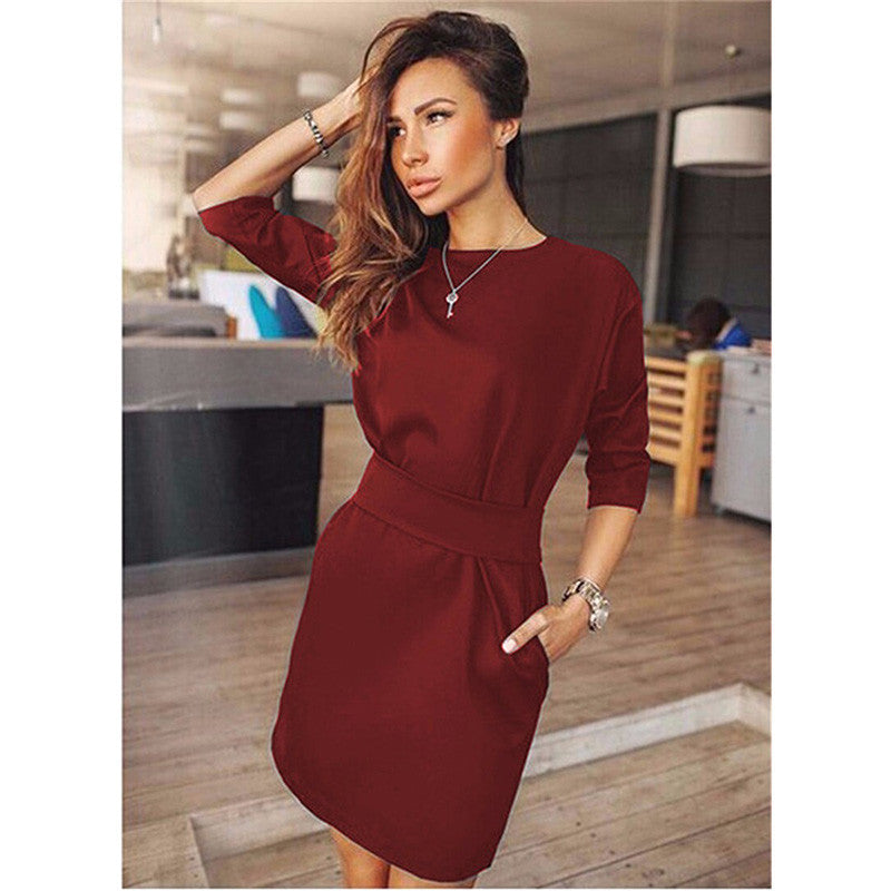 Online discount shop Australia - Autumn Dress Women's Casual Half Sleeve Bodycon Dress Ukraine Plus Size Clothes Evening Party Mini Dresses