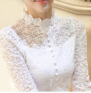 Plus Size Women Retro Crochet Blouse Lace Sheer Shirts Tops For Women Clothing Blouses