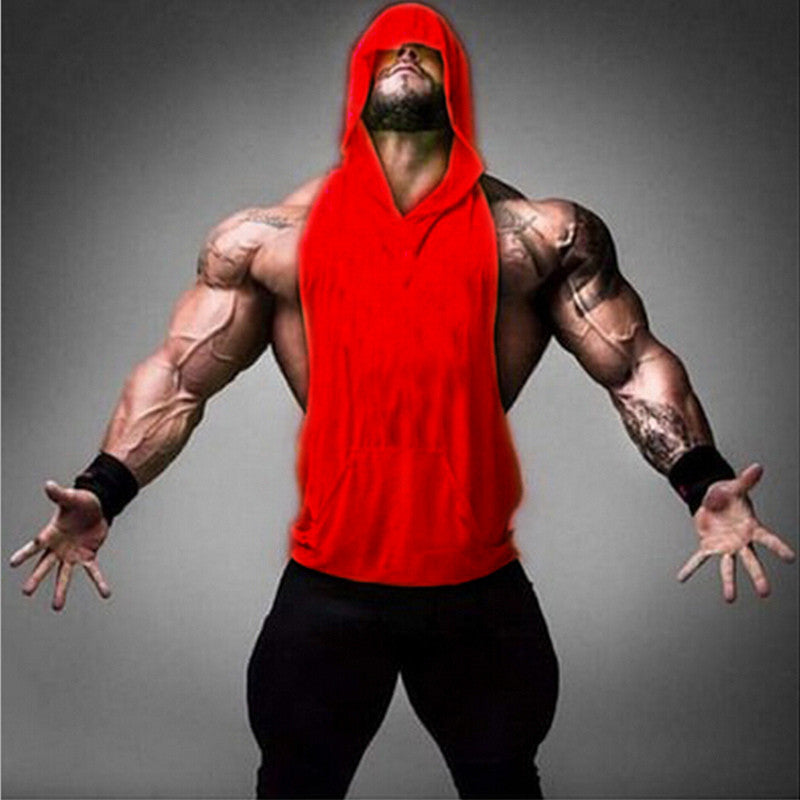 Online discount shop Australia - Mens Stringer Hoodie Tank Top Bodybuilding Gymnasium Clothing Fitness Sleeveless Singlet Shirt Deep ridge Tank Top Hoodies Male