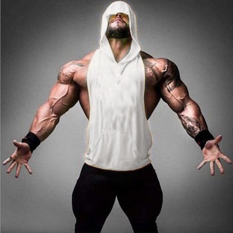 Online discount shop Australia - Mens Stringer Hoodie Tank Top Bodybuilding Gymnasium Clothing Fitness Sleeveless Singlet Shirt Deep ridge Tank Top Hoodies Male