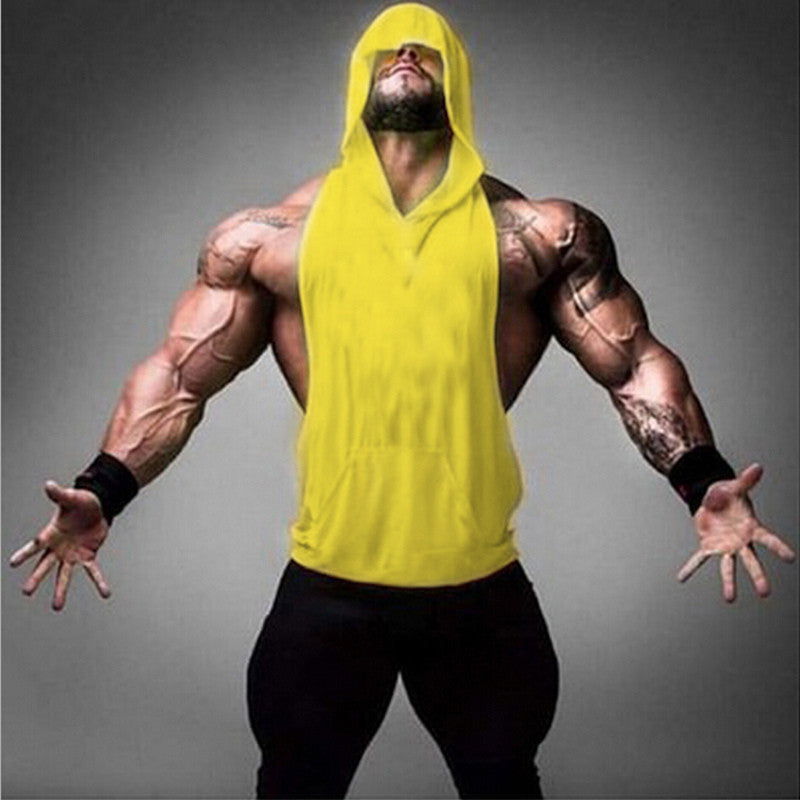Online discount shop Australia - Mens Stringer Hoodie Tank Top Bodybuilding Gymnasium Clothing Fitness Sleeveless Singlet Shirt Deep ridge Tank Top Hoodies Male