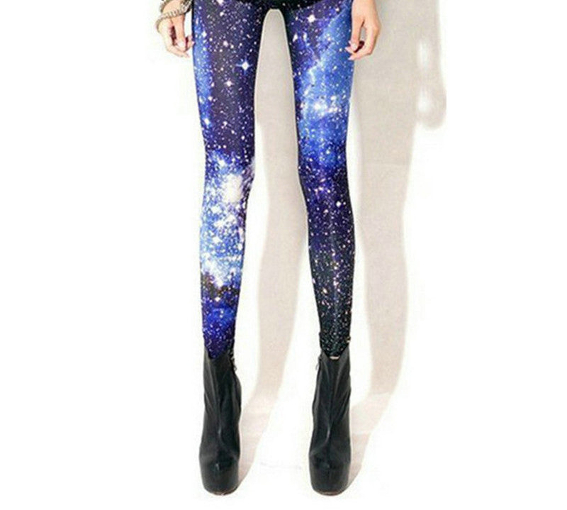 Online discount shop Australia - Blue Galaxy Print Leggings Gothic Creative Fitness Women Fashion Shape Popular Sexy Popular Digital Print Pants