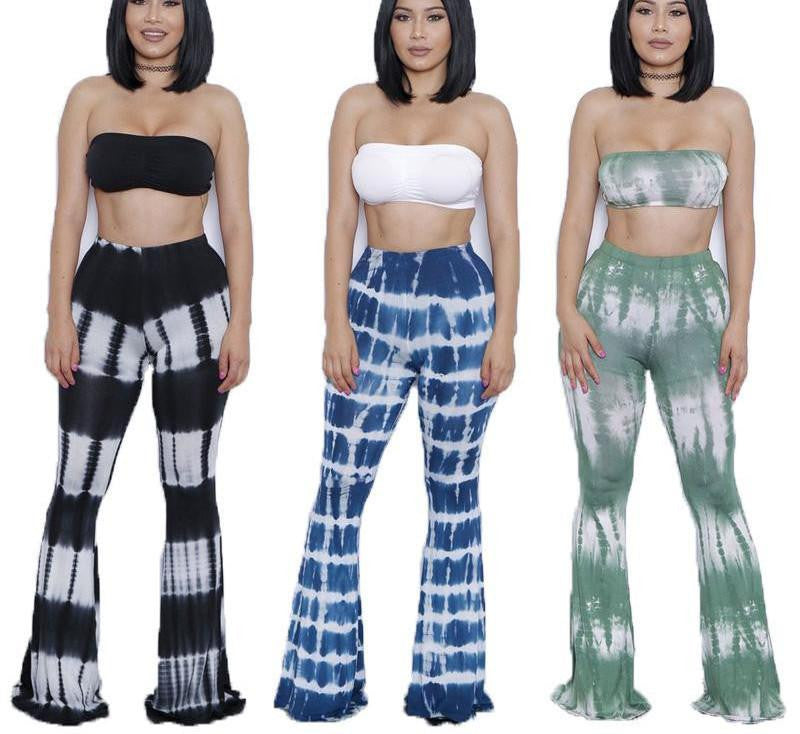 Online discount shop Australia - Glamaker two piece gradient print flare pants women jumpsuit Off shoulder casual jumpsuit romper Plus size sexy jumpsuit