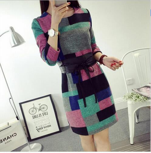 Online discount shop Australia - Dresses Plus Size Fashion Retro Casual O-Neck Pocket Long Sleeve Vintage Slim Bandage Dress