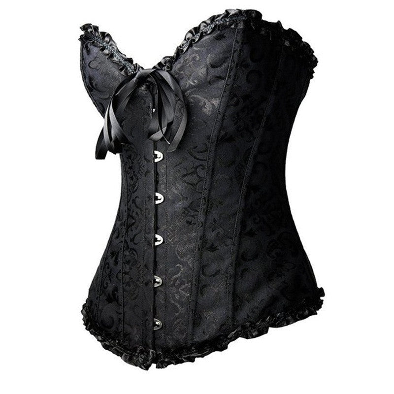 Online discount shop Australia - Corsets Sexy Women's Plus Size Bustiers & Corsets Overbust Gothic Lace Strapless Bustier Cincher Shaper Corselet Red White Black