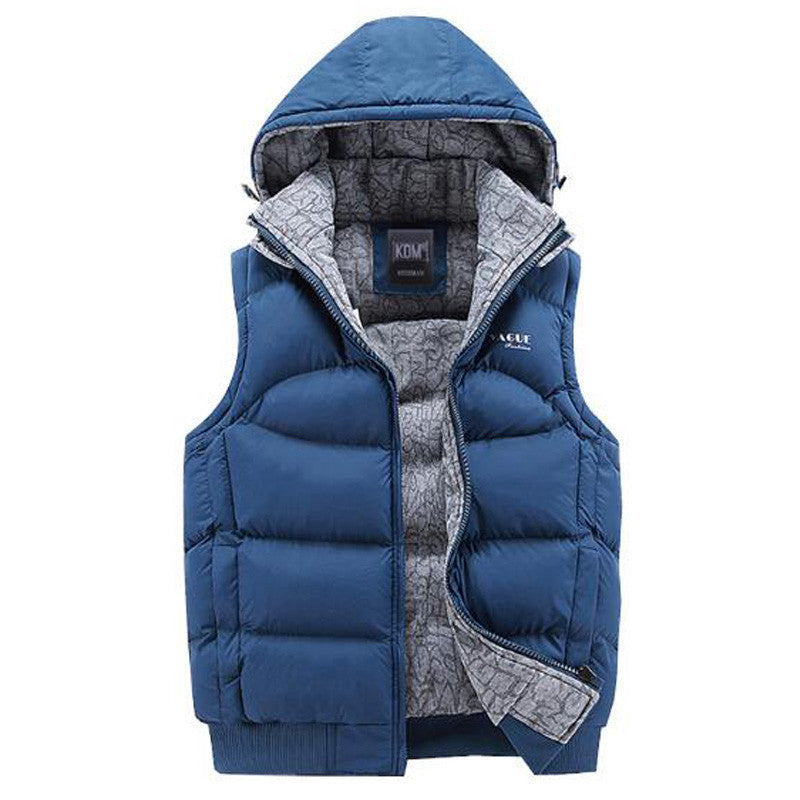 Online discount shop Australia - Jacket Men Sleeveless Veste homme Mens Fashion Casual Coats Male Hooded Cotton-Padded Men's Vest Thickening Waistcoat