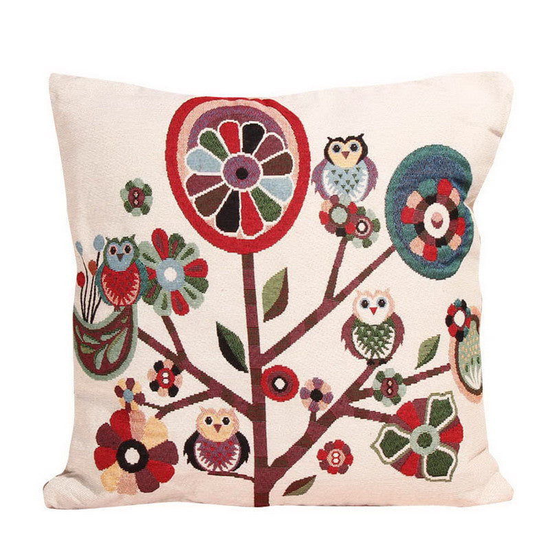 Online discount shop Australia - Cotton Linen Owl Bird Animal Plant Tree Throw Pillow Case Home Living Room Pillows Cushion Pillowcase Pillow Cover Sham