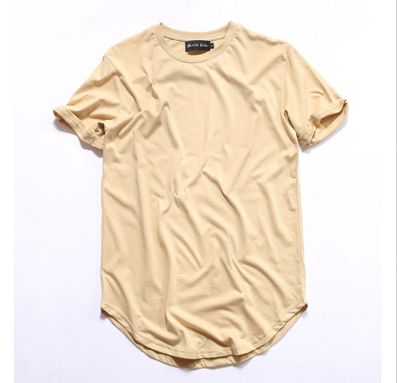 Mens big tall Clothing designer citi trends Clothes Hip Hop T shirt homme Curved hem Tee plain white Extended T shirt Kpop - CelebritystyleFashion.com.au online clothing shop australia