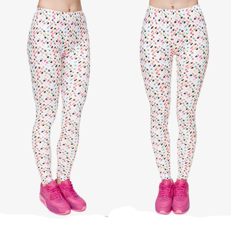 Women's Colour Geometry 3D Printing Legging High Elastic Fitness Legging Trousers Casual Pants Printed Leggings