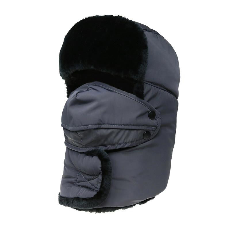 Women's or Mens Fur Bomber Hats Hat Outdoor Warm Thicker Caps with Ear Flaps and Mask Z-3877