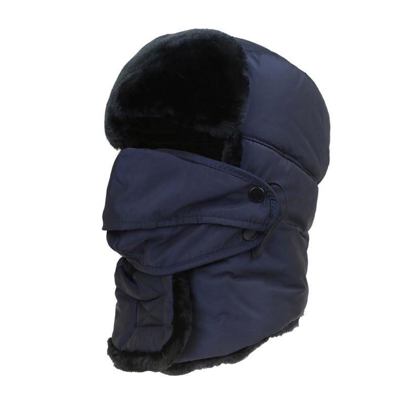 Women's or Mens Fur Bomber Hats Hat Outdoor Warm Thicker Caps with Ear Flaps and Mask Z-3877