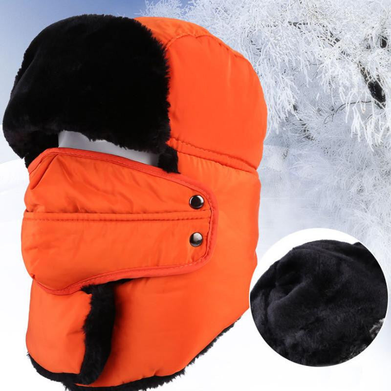Women's or Mens Fur Bomber Hats Hat Outdoor Warm Thicker Caps with Ear Flaps and Mask Z-3877