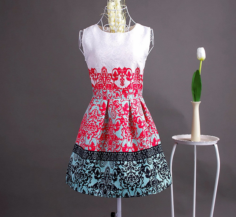 Online discount shop Australia - Fashion Bottoming Dress Summer Style Women Dress Vintage Printing Sexy Party Dresses vestidos Leisure Plus Size Summer Dress