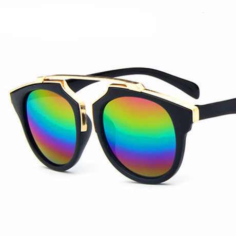 Oculos De Sol feminino The Sunglasses Women Retro Reflective Sunglasses Color Film