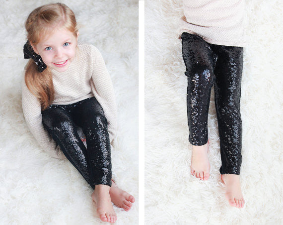 Girls Sequin Pants Rose Gold Sequin leggings Sparkle Pants Glitter leggings girl's sequin bottoms - CelebritystyleFashion.com.au online clothing shop australia