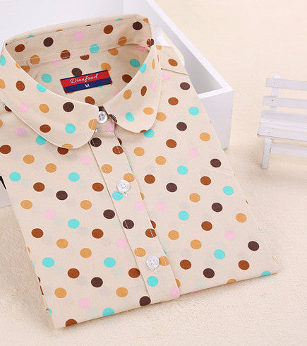 Online discount shop Australia - Floral Blouses Women Cotton Shirt Fashion Ladies Tops Female Plus Size Women Clothing Long Sleeve Blouse