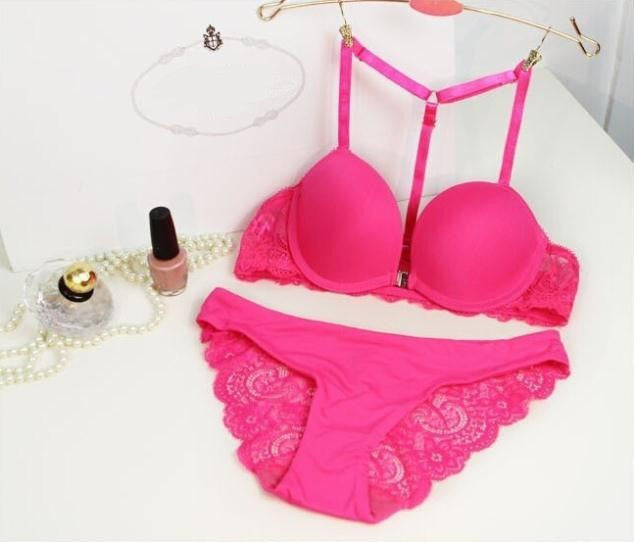 Online discount shop Australia - Intimates bra set Women Cotton Lace Sexy Lingerie Bra set Push up Underwear Set free shipping