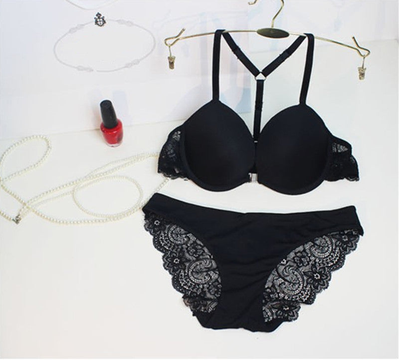 Online discount shop Australia - Intimates bra set Women Cotton Lace Sexy Lingerie Bra set Push up Underwear Set free shipping