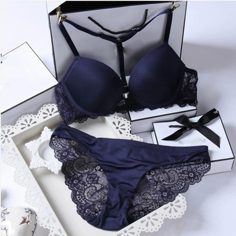 Online discount shop Australia - Intimates bra set Women Cotton Lace Sexy Lingerie Bra set Push up Underwear Set free shipping