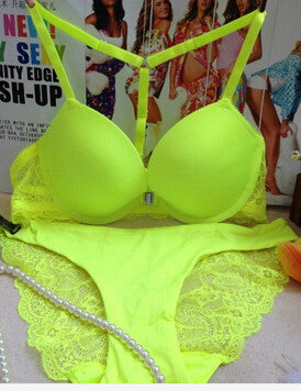 Online discount shop Australia - Intimates bra set Women Cotton Lace Sexy Lingerie Bra set Push up Underwear Set free shipping