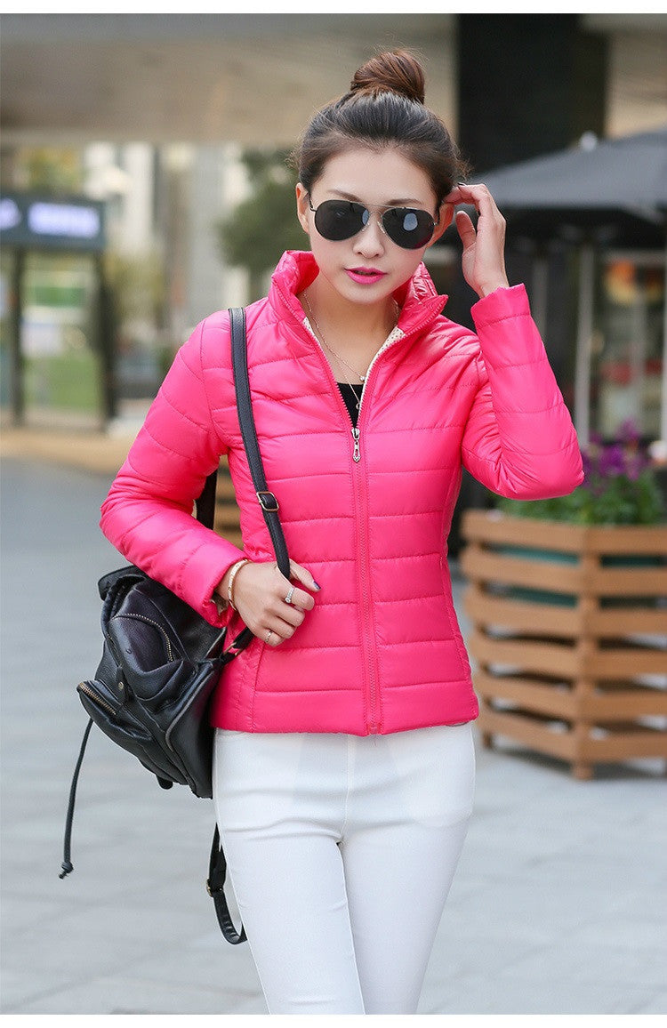 Online discount shop Australia - Jacket Women Basic Coat Female Cotton Stand Casual Slim Short Padded Jacket Z15