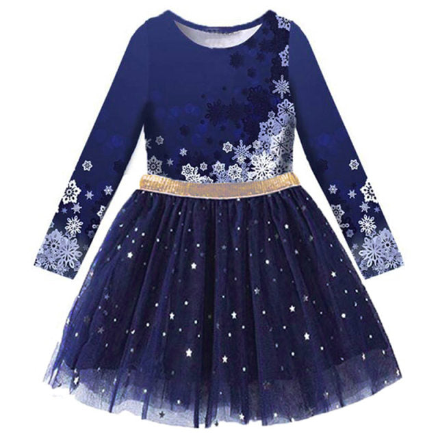 Long Sleeve Girls Dresses Unicorn Kids Dress For Girls 2019 Christmas Children Clothing Cotton Toddler Princess Dress 3-8Y