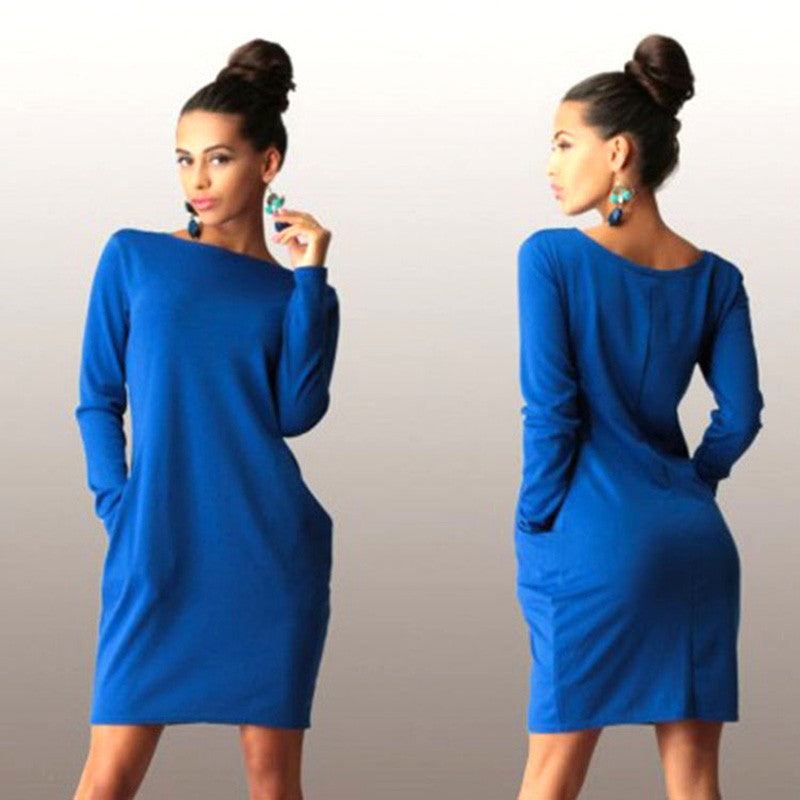 Brand Autumn Winter Women Dress O neck Long Sleeve Office Dress Fashion Slim Bodycon Dress Women's Mini Dresses