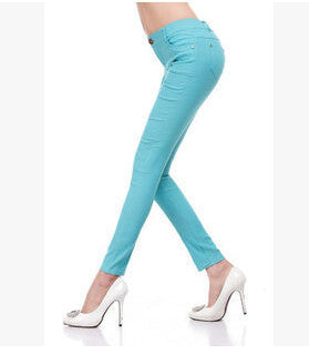 Women's Slim Pencil Pants Candy Colors slacks girl's Stretch Trousers Elastic big Size thin Leisure pants