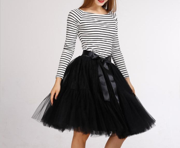 Online discount shop Australia - Custom made 5 Layers Midi Tulle Skirts Womens Petticoat Belt Tutu Skirt Chic hippie Ball Gown