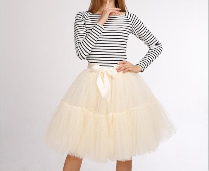 Online discount shop Australia - Custom made 5 Layers Midi Tulle Skirts Womens Petticoat Belt Tutu Skirt Chic hippie Ball Gown