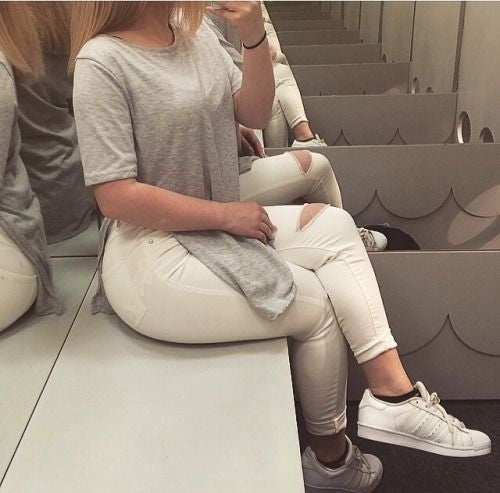 Online discount shop Australia - Fashion Side Splits Hem ladies Shirt Short Sleeve Loose Tops Casaul T shirt Women  Solid LJ4246R