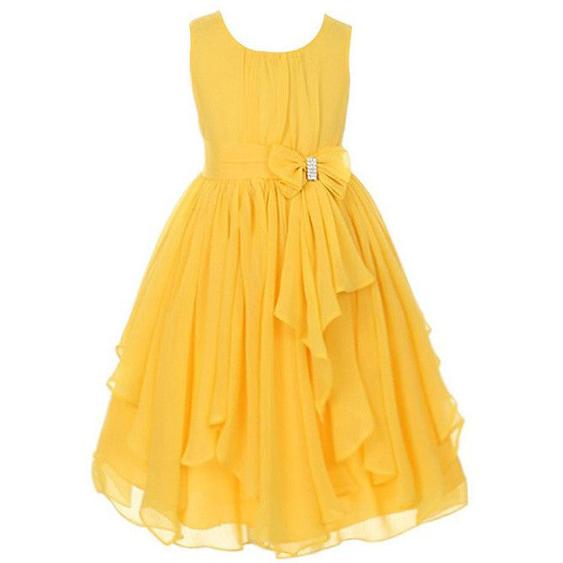 Girl Dress for Wedding Irregular Ruffled Summer Party Princess Dresses Chiffon Children Clothing Kids clothes - CelebritystyleFashion.com.au online clothing shop australia