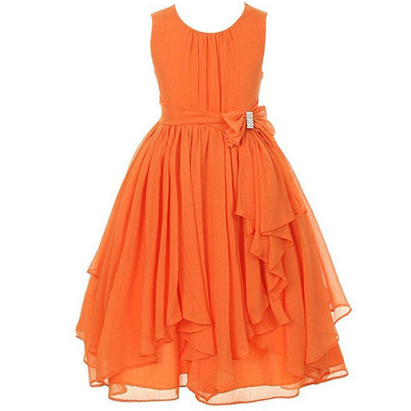 Girl Dress for Wedding Irregular Ruffled Summer Party Princess Dresses Chiffon Children Clothing Kids clothes - CelebritystyleFashion.com.au online clothing shop australia