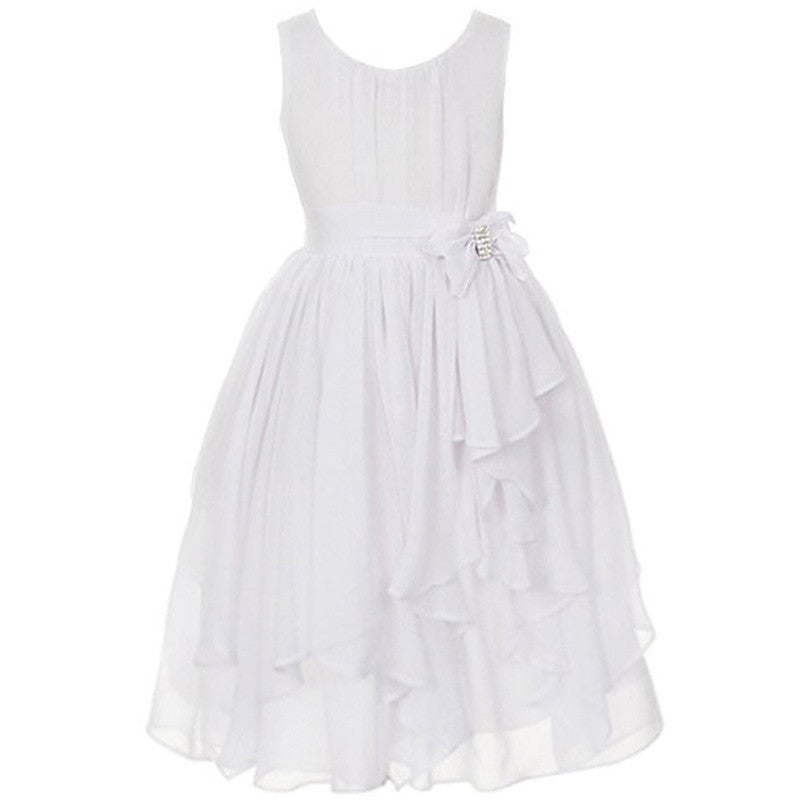 Girl Dress for Wedding Irregular Ruffled Summer Party Princess Dresses Chiffon Children Clothing Kids clothes - CelebritystyleFashion.com.au online clothing shop australia