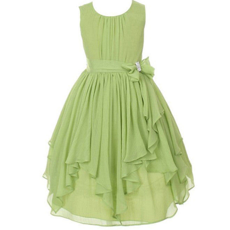 Girl Dress for Wedding Irregular Ruffled Summer Party Princess Dresses Chiffon Children Clothing Kids clothes - CelebritystyleFashion.com.au online clothing shop australia