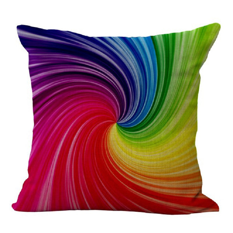 Online discount shop Australia - Colorful 3D Geometric Pattern Throw Pillow Case Cushion Cover 45x45CM (18x18IN) Ribbon Swirl Feather Pillow Cover Home Decor