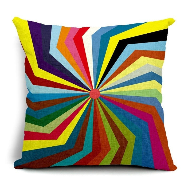Online discount shop Australia - Colorful 3D Geometric Pattern Throw Pillow Case Cushion Cover 45x45CM (18x18IN) Ribbon Swirl Feather Pillow Cover Home Decor