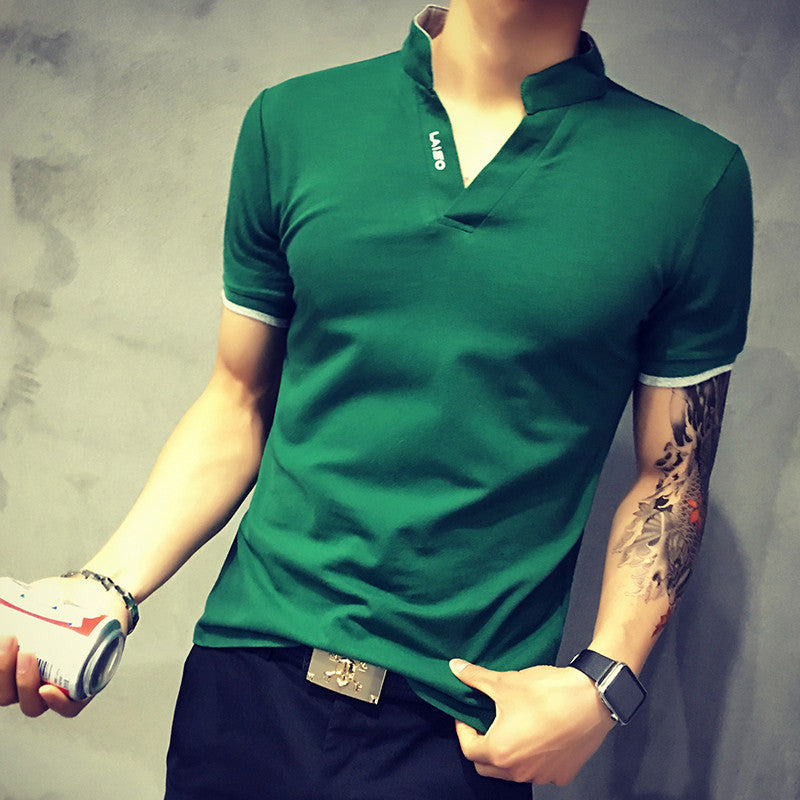 Online discount shop Australia - Korean Fashion Men's Polo Muscel Style shirt Short Sleeve Classic Solid Slim Tops Camisa Polo Masculina