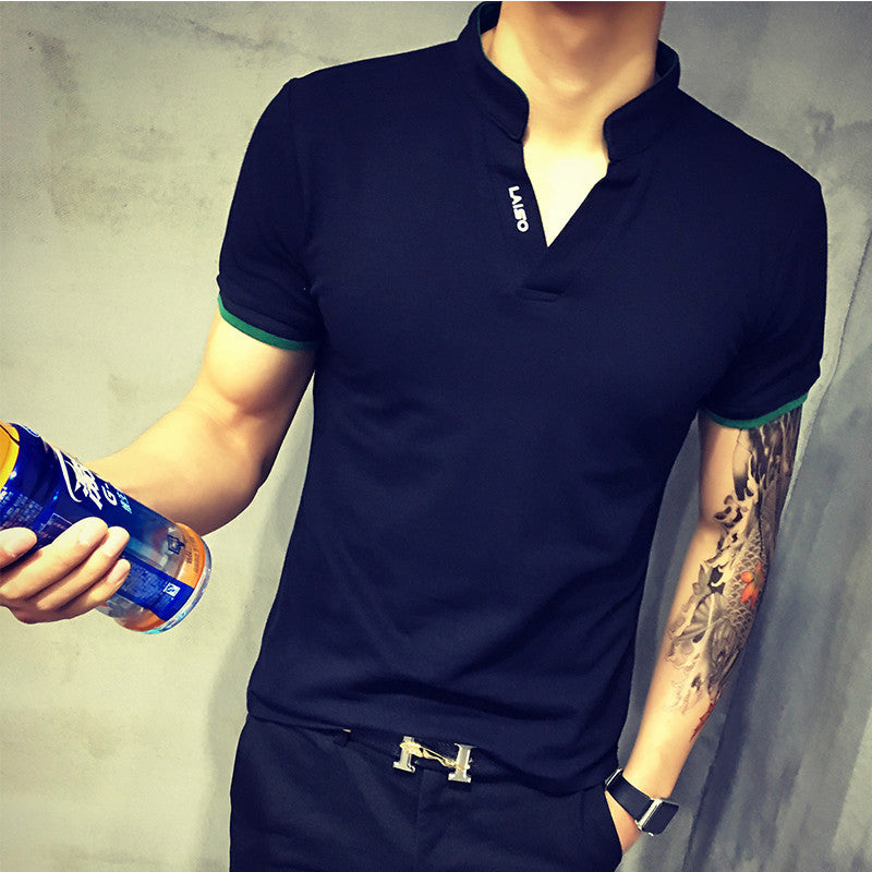 Online discount shop Australia - Korean Fashion Men's Polo Muscel Style shirt Short Sleeve Classic Solid Slim Tops Camisa Polo Masculina