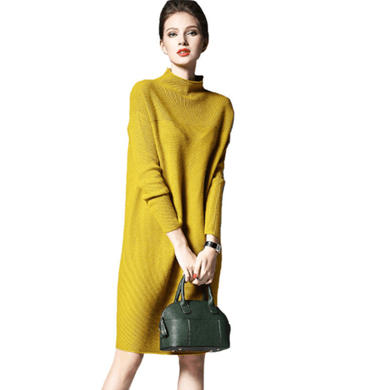 Online discount shop Australia - Autumn Dress vestidos Loose Long-Sleeved sweater Thin Solid Color Knit for down halloween costumes for women