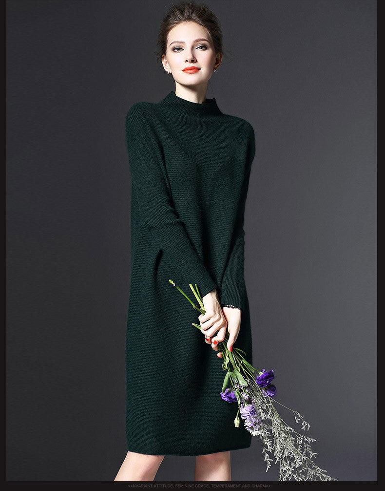 Online discount shop Australia - Autumn Dress vestidos Loose Long-Sleeved sweater Thin Solid Color Knit for down halloween costumes for women