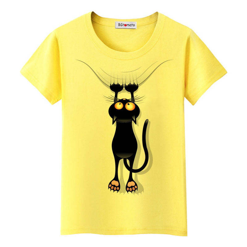 naughty black cat 3D t shirt women lovely cartoon shirt Good comfortable brand casual tops
