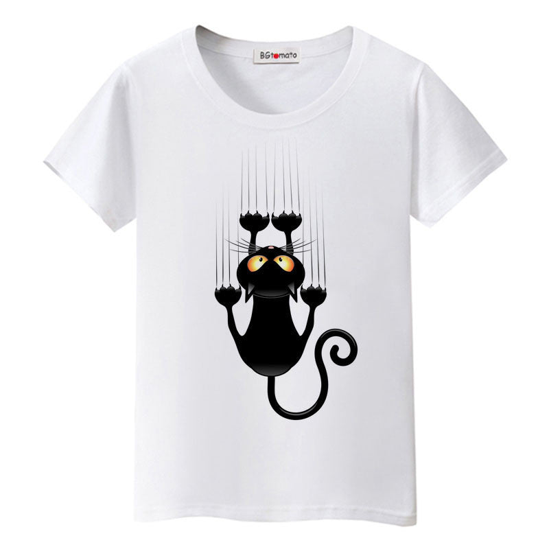 naughty black cat 3D t shirt women lovely cartoon shirt Good comfortable brand casual tops