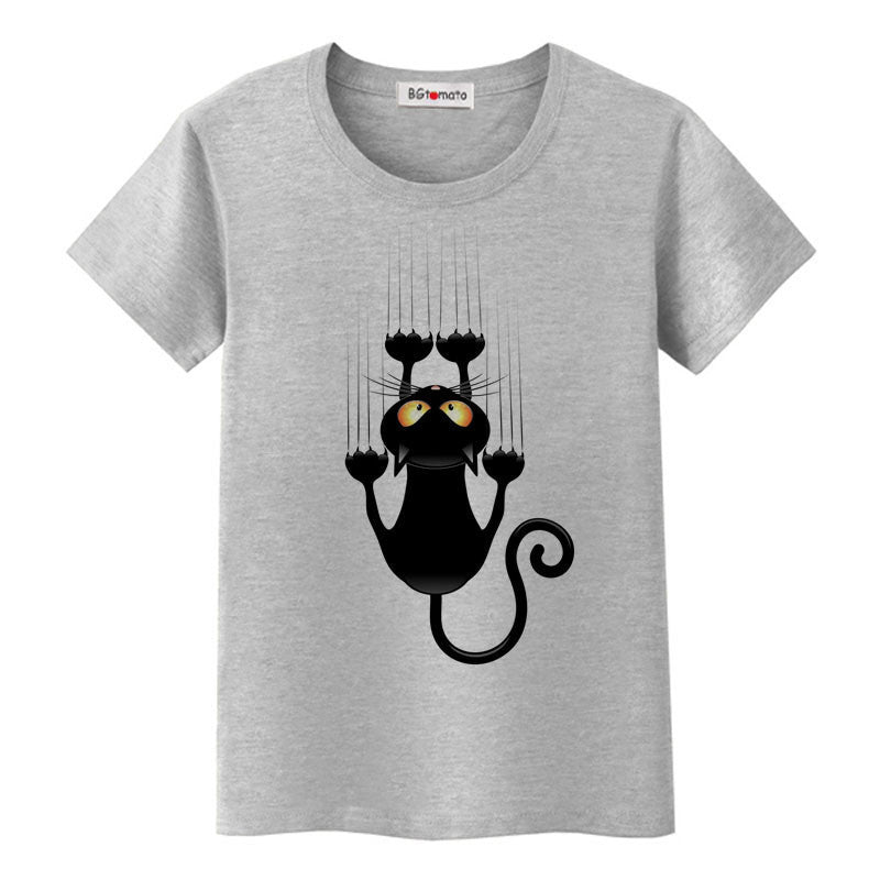 naughty black cat 3D t shirt women lovely cartoon shirt Good comfortable brand casual tops