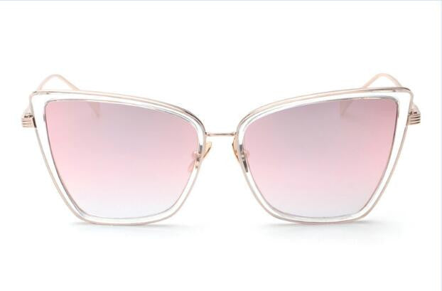 Peekaboo Transparent Mirror cat eye sunglasses women brand designer luxury metal oversize sexy cat eyes sunglasses ladies - CelebritystyleFashion.com.au online clothing shop australia