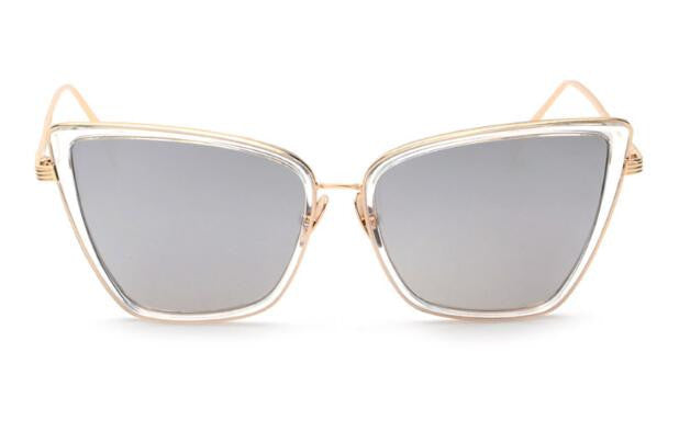 Peekaboo Transparent Mirror cat eye sunglasses women brand designer luxury metal oversize sexy cat eyes sunglasses ladies - CelebritystyleFashion.com.au online clothing shop australia