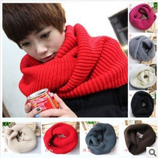 fashion winter warm Ring scarf lic Women Wool shawl Neck solid Wrap thicken Unisex Knitted scarves female pink sq306 - CelebritystyleFashion.com.au online clothing shop australia