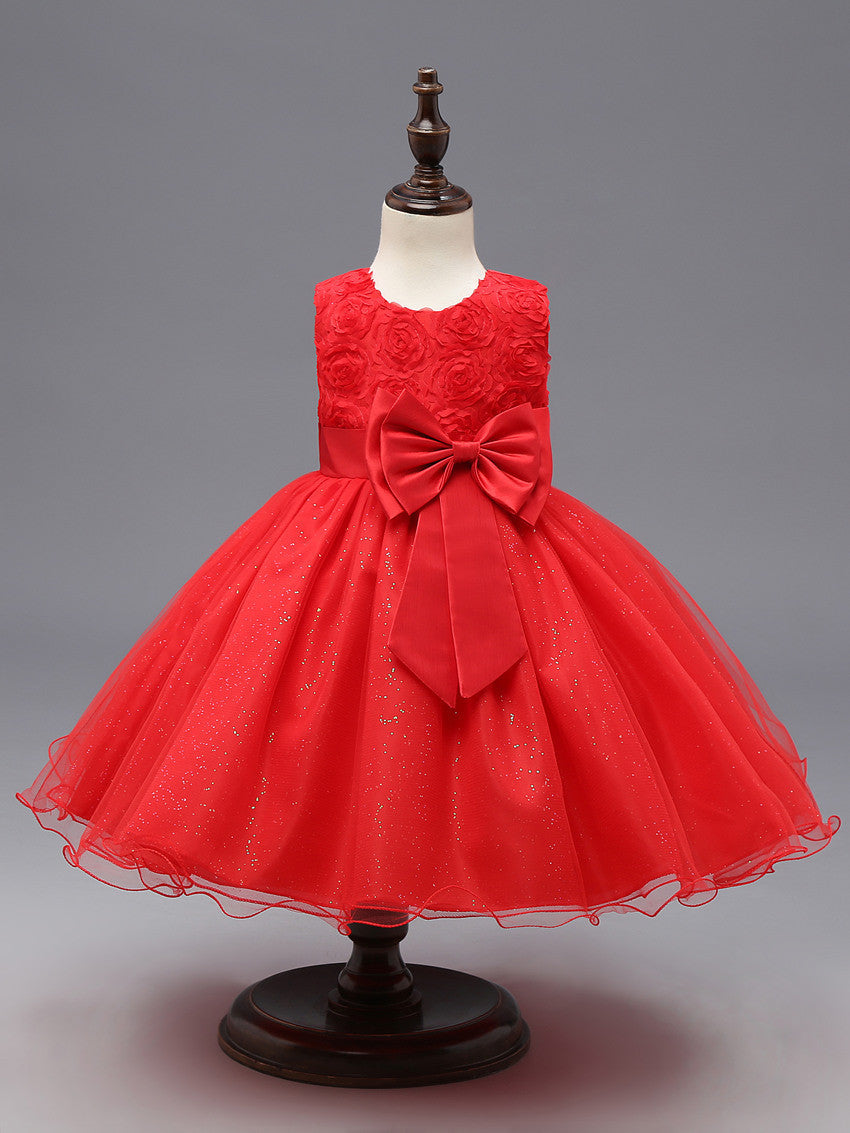 Summer flower princess girl dress lace rose Party Wedding Birthday girls dresses clothes princess tutu kids dress elegant - CelebritystyleFashion.com.au online clothing shop australia