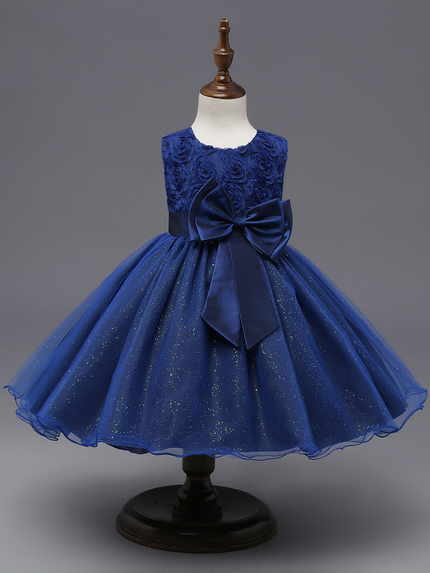 Online discount shop Australia - Flower princess girl dress lace rose Party Wedding Birthday girls dresses clothes princess tutu kids dress elegant 2017