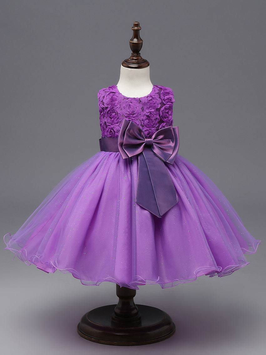 Summer flower princess girl dress lace rose Party Wedding Birthday girls dresses clothes princess tutu kids dress elegant - CelebritystyleFashion.com.au online clothing shop australia